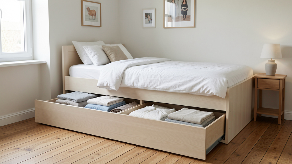 Cadre de lit rembourré avec sommier, Beige