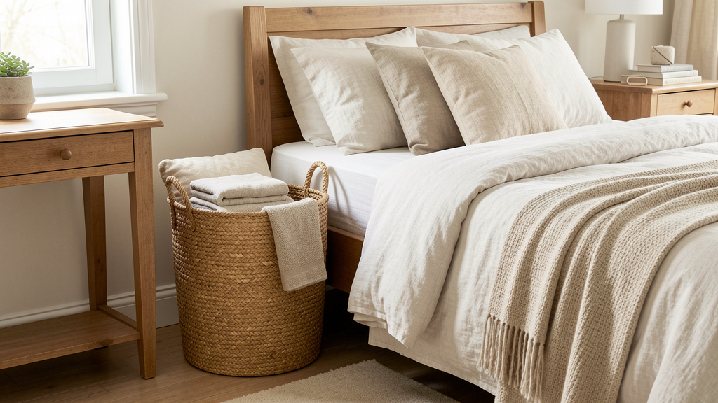 tiliser un panier en raphia pour le rangement dans la maison